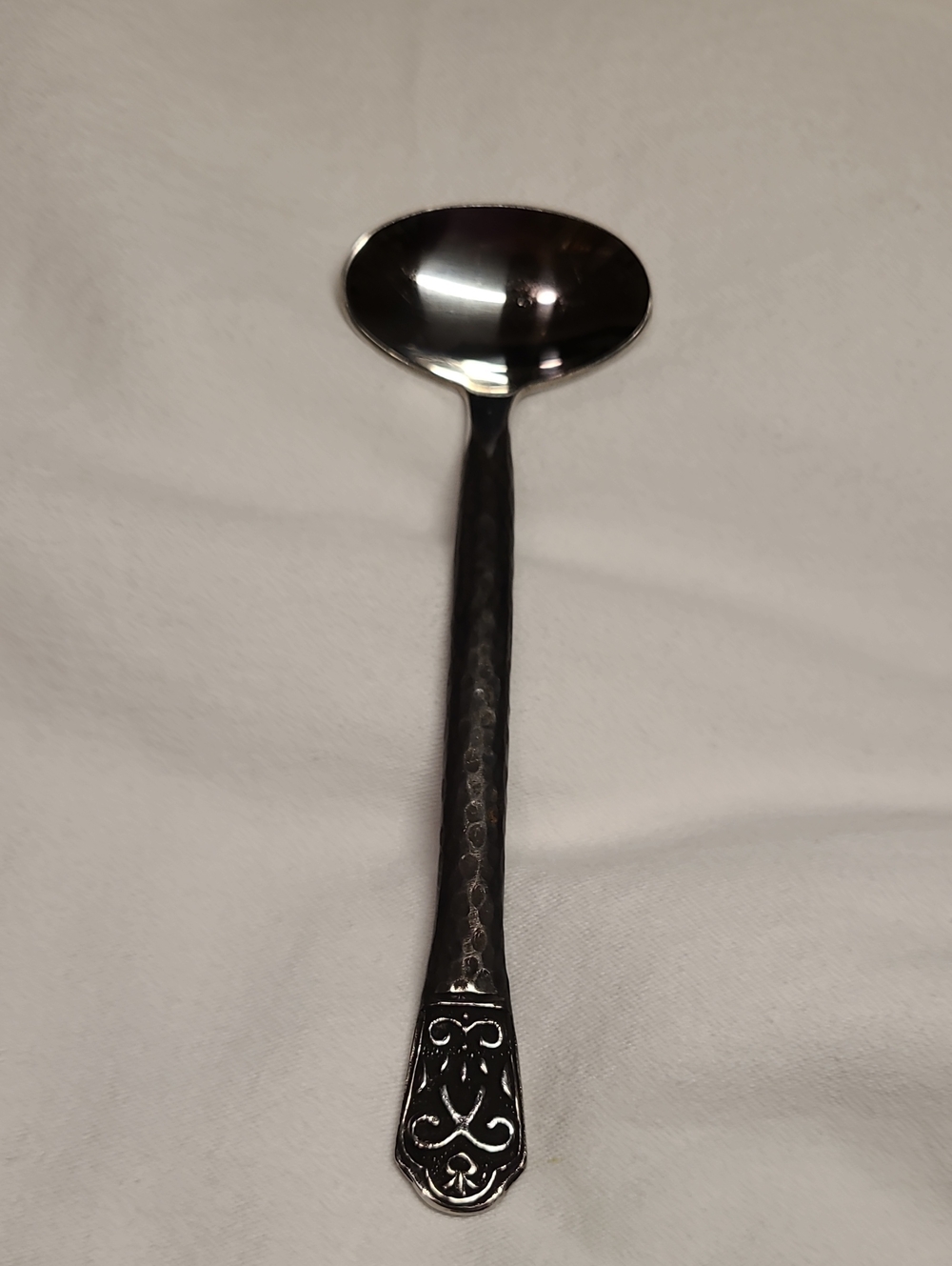 Avalon Spoon Hammered Flatware Silver Black